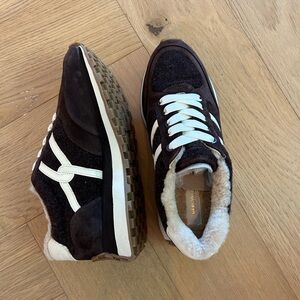 Veronica Beard womens brown suede sneaker